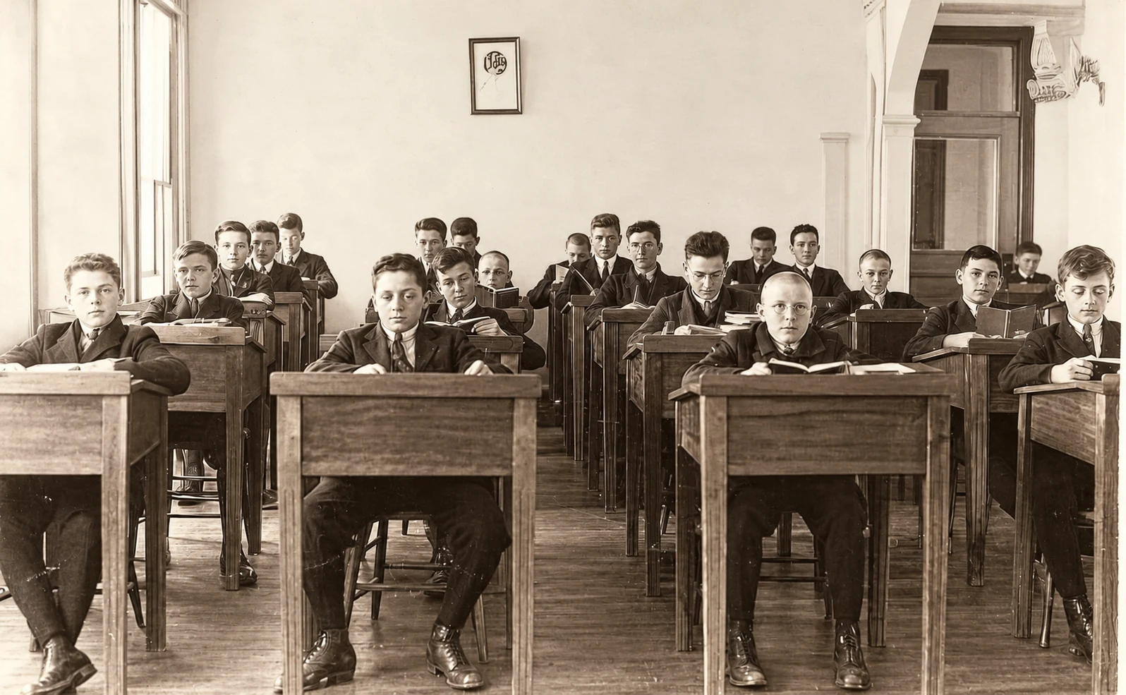 Salle d'étude en 1923