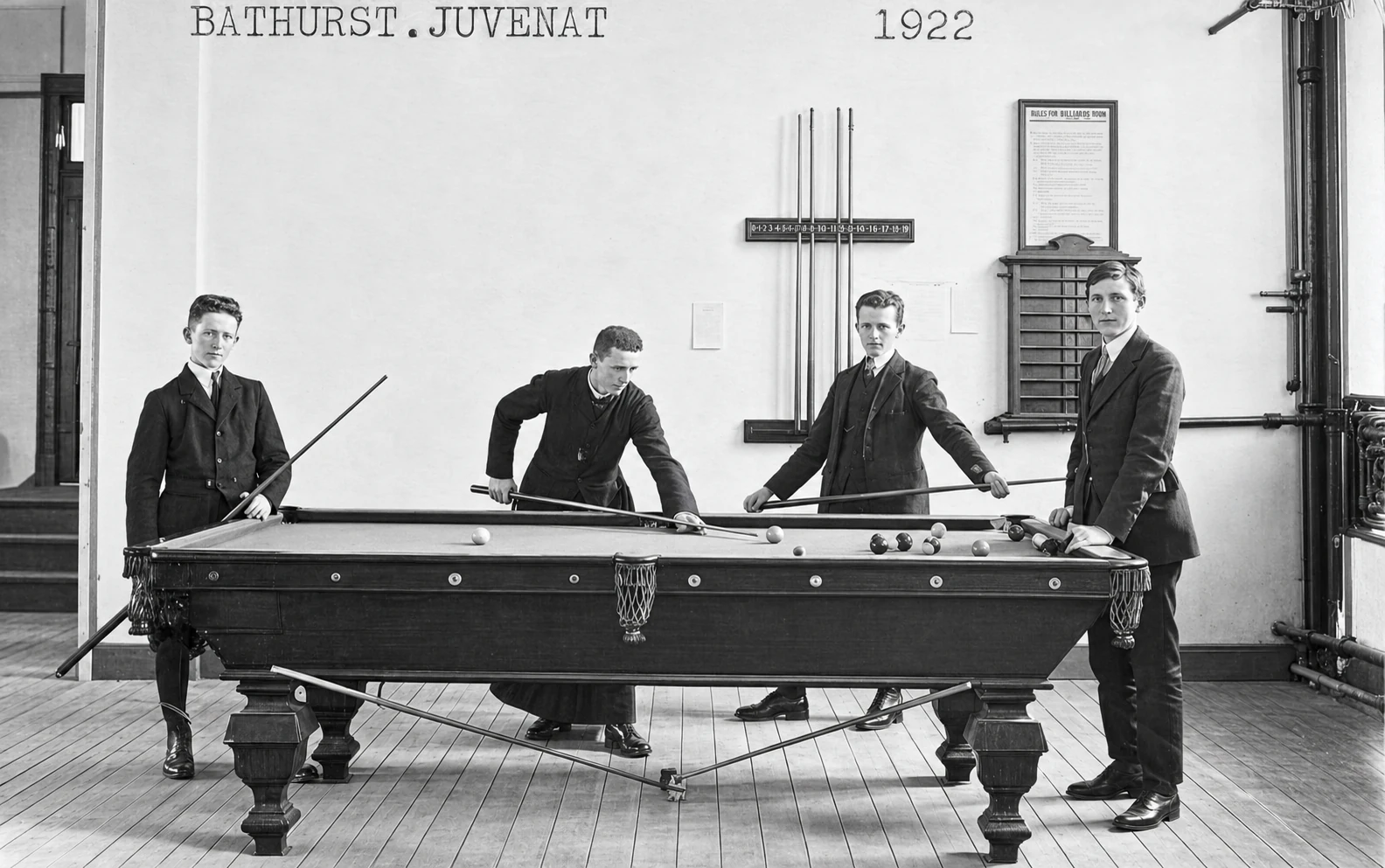Partie de billard en 1922